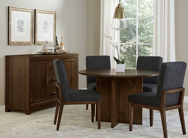 LM Co Home By Vaughan-Bassett Crafted Cherry by Ben & Erin Napier Black/Dark Cherry Upholstered Side Chair-1