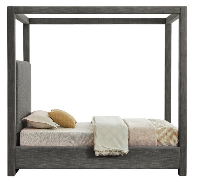 Meridian Furniture Emerson Grey Twin Upholstered Canopy Bed-2