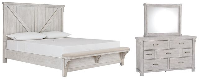 Signature Design by Ashley® Brashland 3-Piece White King Panel Bed Set-0