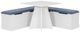Linon Nancy 3-Piece Blue/White Square Table Nook Set-0