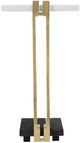 A & B Home Marble C-Shaped Side Table with Gold and Black Base -3
