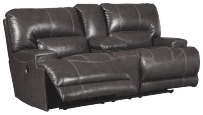Signature Design by Ashley® McCaskill Gray Power Reclining Loveseat with Console-1