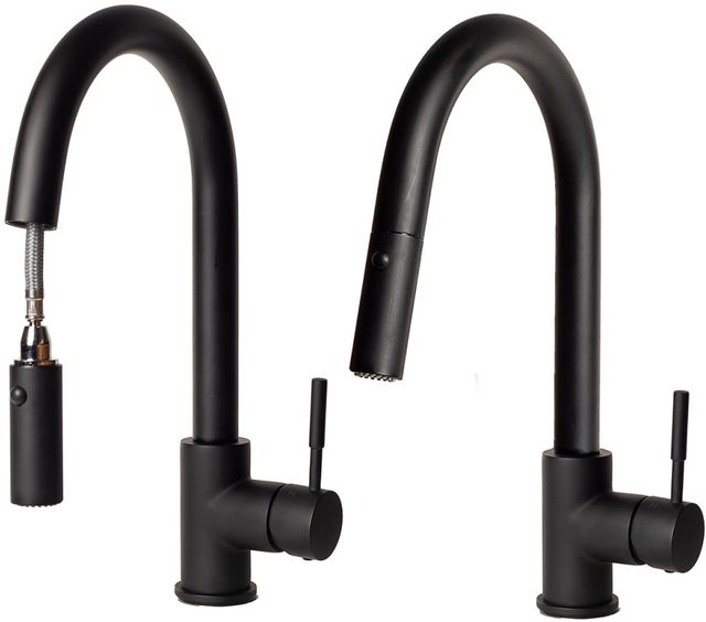 ZLINE Autograph Edition Matte Black Arthur Pull Down Single Handle Kitchen Faucet-4