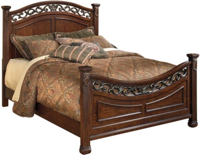 Signature Design by Ashley® Leahlyn 6-Piece Warm Brown King Panel Bed Set-1