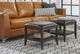 Null Furniture Manhattan Bunching Black/Espresso Leather Ottoman -1