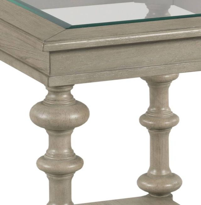 England Furniture Tigbee Glass Top Rectangular End Table with White Oak Base-1