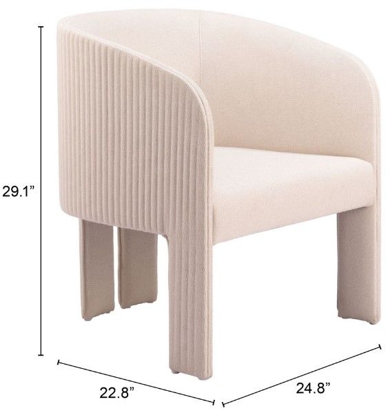 Zuo® Modern Hull Beige Accent Chair-2