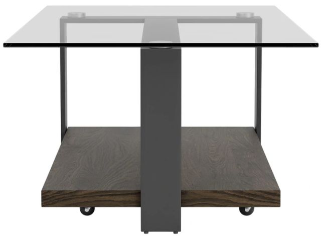 Riverside Furniture Cortland Tempered Glass Coffee Table with Saddle Oak Base-3