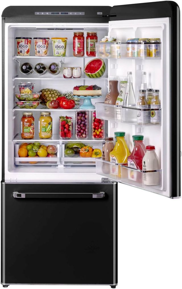 Unique® Appliances Classic Retro 30 in. 18 Cu. Ft. Midnight Black Bottom Freezer Refrigerator-2