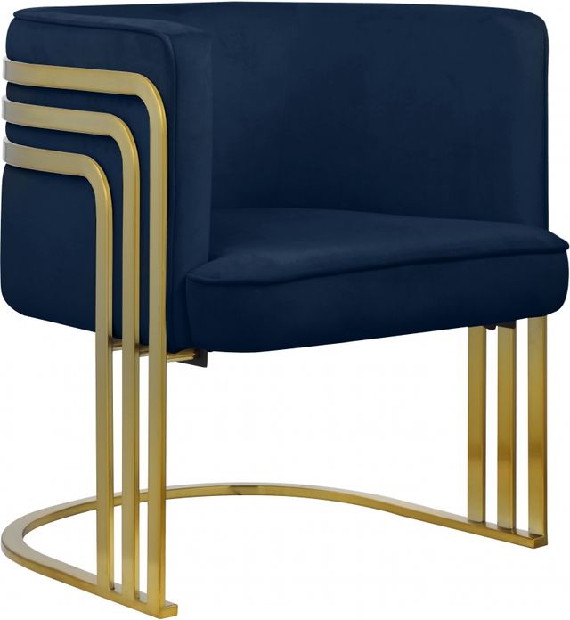 Meridian Furniture Rays Navy Velvet Accent Chair-0
