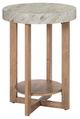 Liberty Furniture Danby Alabaster Chairside Table with Nutmeg Base-0