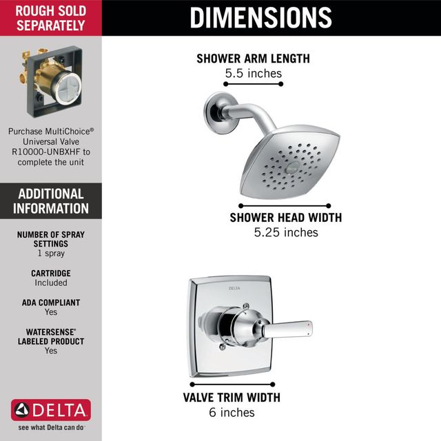 Delta Ashlyn® Monitor® 14 Series Chrome Shower Trim-3
