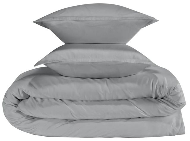 BEDGEAR® Performance® 3-Piece Solid Gray Moisture-Wicking Queen Duvet and Sham Set-0