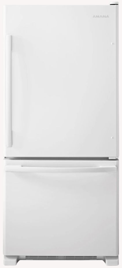 Amana® 29" 18.7 Cu. Ft. White Bottom Freezer Refrigerator with EasyFreezer™ Pull-Out Drawer-0