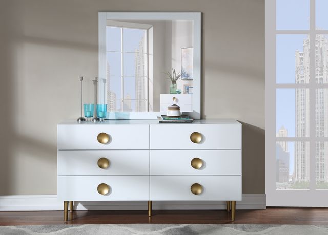 Meridian Furniture Zayne White Mirror-1