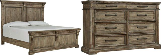 Signature Design by Ashley® Markenburg 2-Piece Brown King Panel Bed Set-0