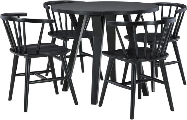 Signature Design by Ashley® Otaska Black Round Dining Table-4