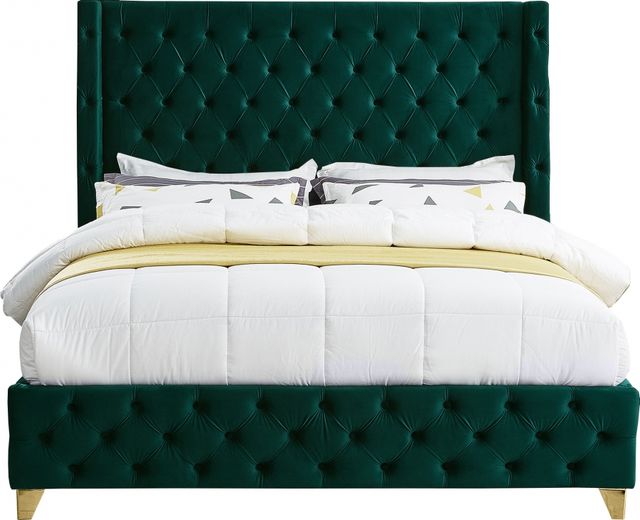 Meridian Furniture Savan Green Full Upholstered Panel Bed-1
