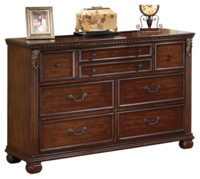 Signature Design by Ashley® Leahlyn 6-Piece Warm Brown Queen Panel Bed Set-2