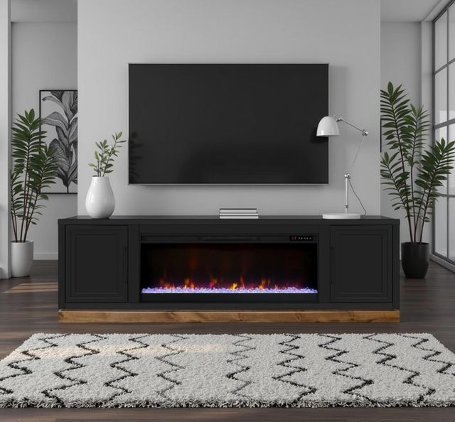 Legends Home Nora Seal Skin/Whiskey 81" Fireplace TV Console-1