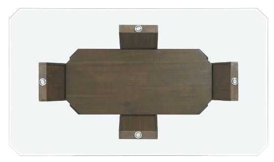 Elements International Dapper 5-Piece Cream/Walnut Rectangular Counter Dining Set-1