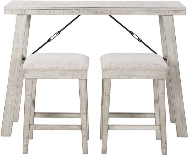 Signature Design by Ashley® Carynhurst 3-Piece Whitewash Counter Height Dining Table Set-1