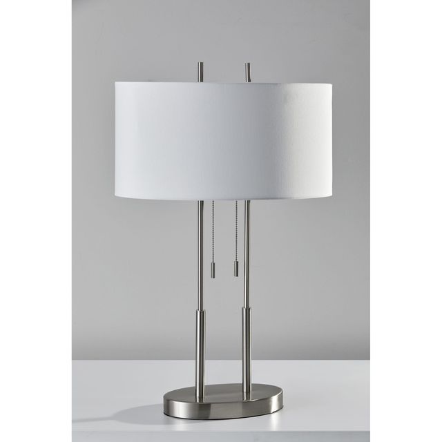 Adesso® Duet Brushed Steel Table Lamp-1