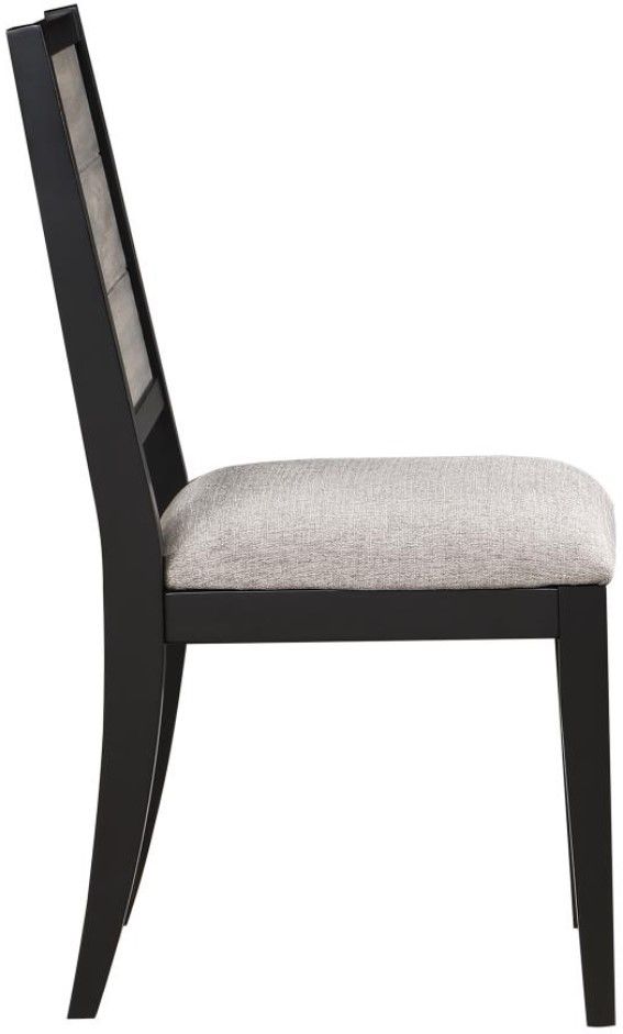 Coaster® Elodie 2-Piece Black/Dove Grey Upholstered Dining Side Chair Set-3