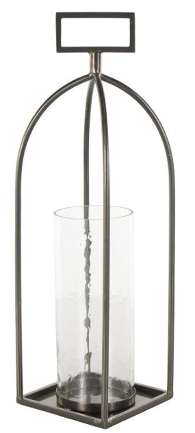 Deco Marche Silver Open Frame Candle Lantern with Rectangle Handles-2