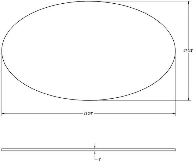 Amisco Customizable Lucarelli 84" Oval Dining Table with 1" Walnut Veneer Top-1