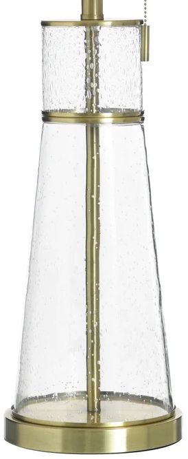 Stylecraft Clear Seeded and Antique Brass Table lamp-3