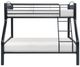 Mazin Furniture Beckett Black Twin Over Full Bunk Bed-1