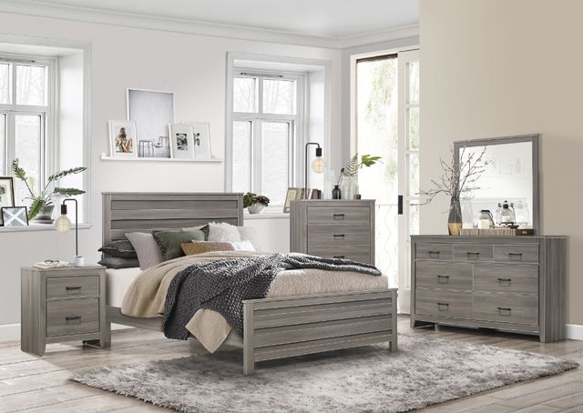 Homelegance® Waldorf Dark Gray Eastern King Panel Bed-1