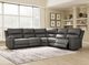 Signature Design by Ashley® Beryton 5-Piece Anchor Curved Power Reclining Sectional-5
