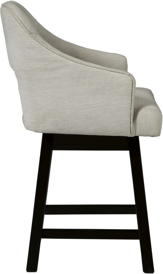Signature Design by Ashley® Tallenger Brown/Linen Upholstered Swivel Bar Stool -2
