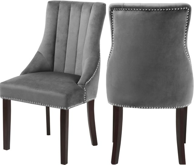 Meridian Furniture Oxford Gray Velvet Dining Chair-1