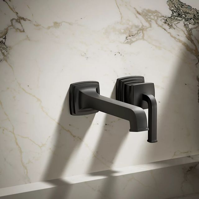 KOHLER® Riff® Matte Black Wall-Mount Single-Handle Bathroom Sink Faucet-3