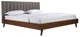 Mazin Furniture Sasha Grey/Walnut King Upholstered Platform Panel Bed-0