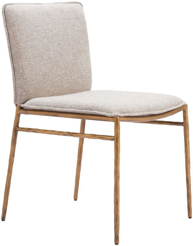 Zuo® Modern Nordvest Beige/Gold Dining Side Chair-0