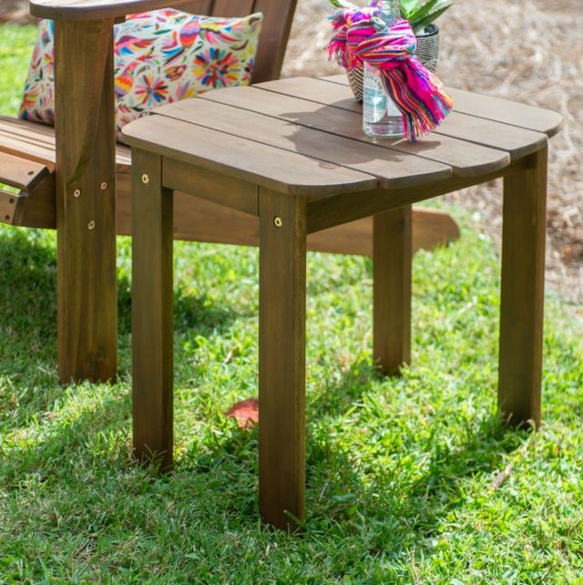 Linon Adirondack  Brown Wooden Outdoor End Table-1