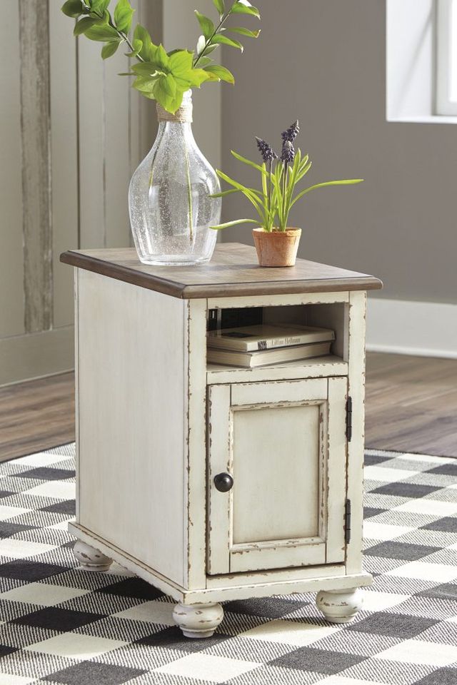 Signature Design by Ashley® Realyn Brown Chairside End Table with Antique White Base-4