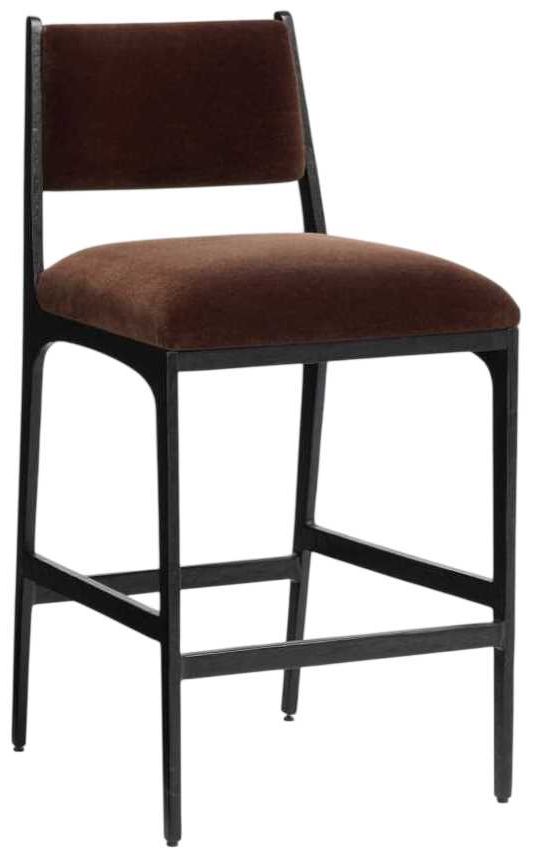 Four Hands Valeene Black Cast Aluminum/Monte Chocolate Counter Stool-0