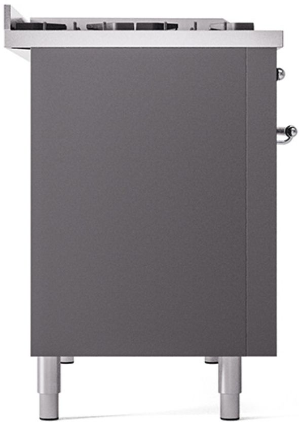 Ilve® Nostalgie II Series 48" Graphite Matte Pro Style Dual Fuel Range-3