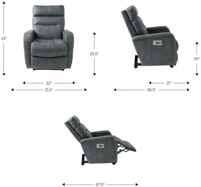La-Z-Boy® Baron Flint Power Wall Recliner with Headrest and Lumbar-2