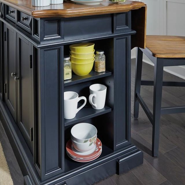 homestyles® Americana 3-Piece Black Kitchen Island Set-3
