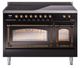 Ilve® Nostalgie II Noblesse 48'' Glossy Black Pro Style Induction Range with Burnished Trim-0