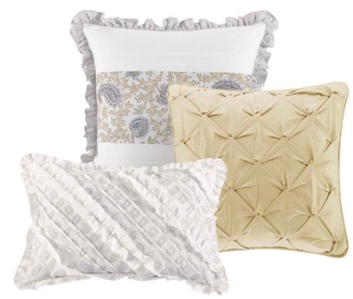 Olliix by Madison Park Dawn 6 Piece Yellow Full/Queen Cotton Percale Reversible Coverlet Set-1