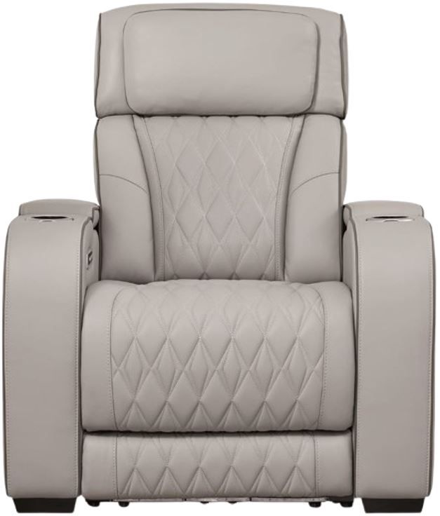 Signature Design by Ashley® Boyington Gray Power Recliner with Adjustable Headrest-1