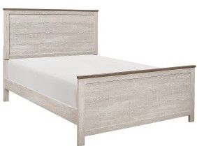 Mazin Furniture Nashville Antique White/Brown Eastern King Bed-1