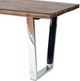 A & B Home Mateo Brown Dining Table with Stainless Steel Legs-2